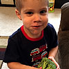 I come down to find Emerson made his own breakfast of broccoli.  Yum!  <br><div class='photoDatesPopup'><br>from Emerson's Photos taken 5/21/2015 and posted 8/1/2015</div>